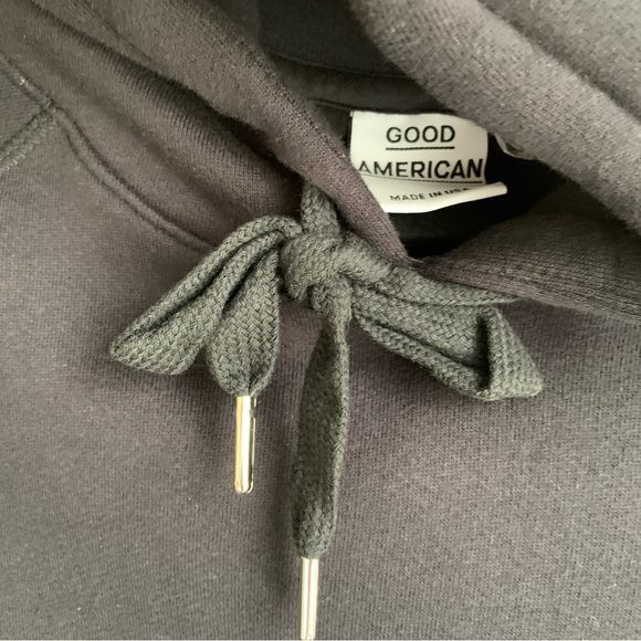 GOOD AMERICAN The Icon Hoodie Jacket Oversized  black Sz S - Picture 6 of 11